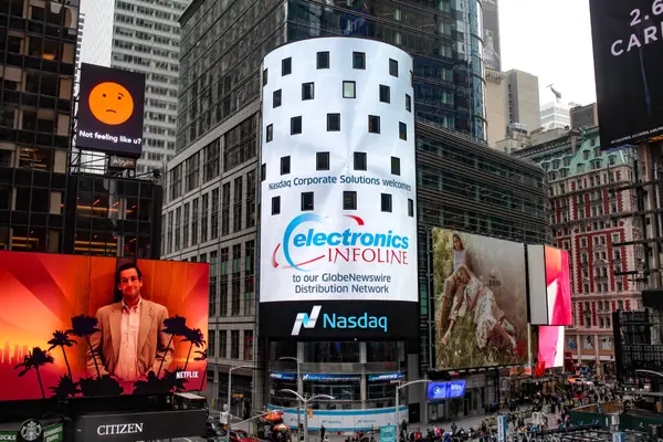 ElectronicsInfoline featured at NASDAQ MarketSite Tower, Times Square, New York